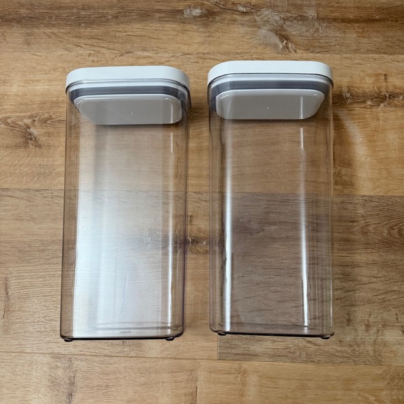 OXO POP Containers Set of 2 Airtight Food Storage Canisters 3.7 qt Clear Plastic - Picture 2 of 8